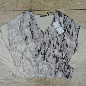 NEW WITH TAGS Taifun Germany 16 soft silky viscose blouse top shirt abstract